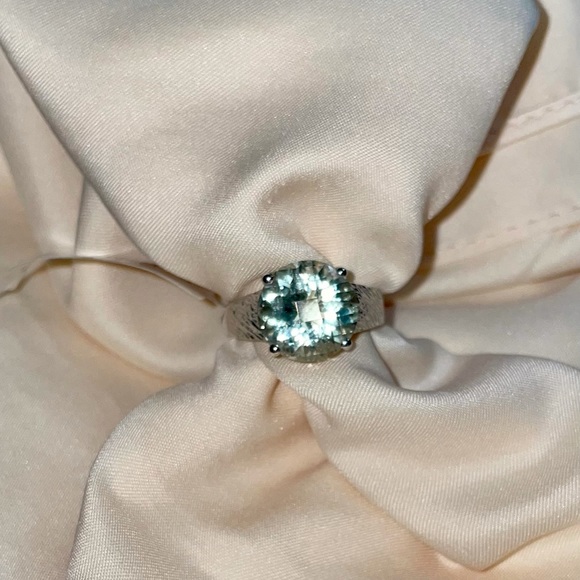 7.05 ct prasiolite ring in sterling silver. - Picture 4 of 13